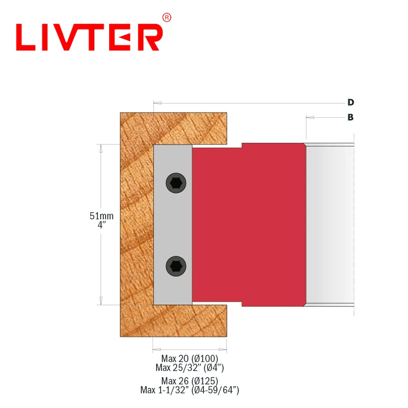 Livter Rabbeting Cutter Head with Shear Angle