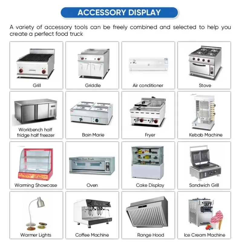 Catering mobile Succo di birra Bar Rimorchio alimentare Caffè personalizzato Gelato Hamburger Pizza BBQ Camion fast food