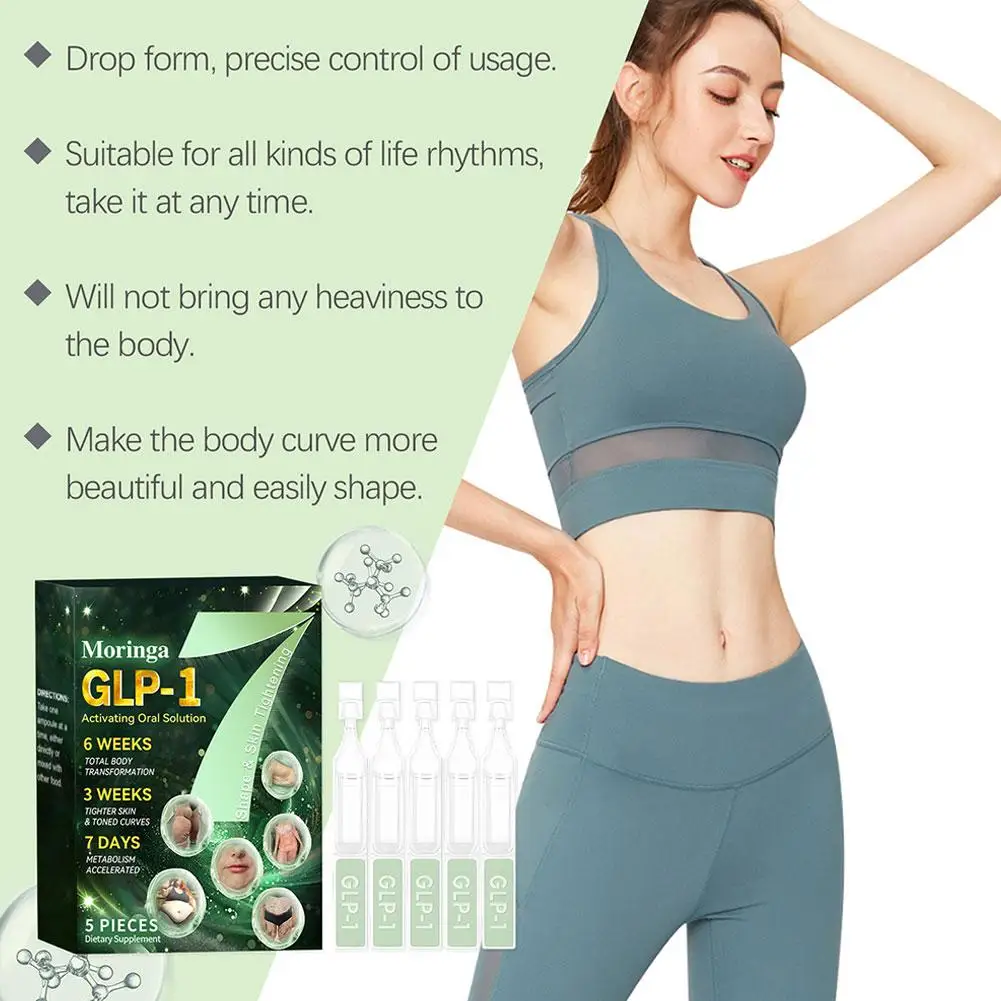 Krople GLP-1 Moringa Lipolysis wspierają metabolizm, równowagę, poziom cukru we krwi, pomagają kształtować sylwetkę, naturalny ziołowy suplement do codziennej pielęgnacji.