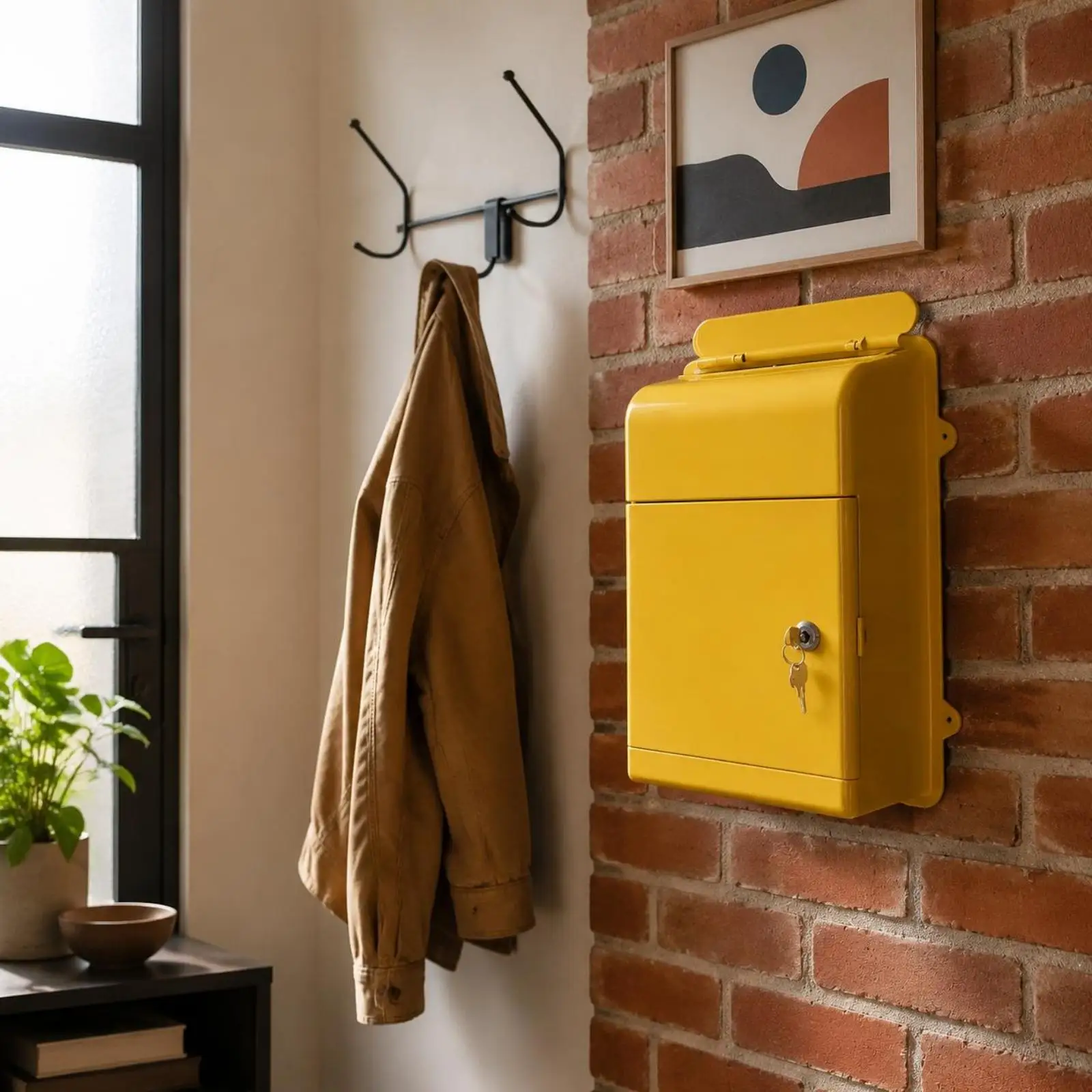 Large Plastic Wall Mailbox Front Access Secure Storage Advanced Locking Mailbox for House Exterior Use