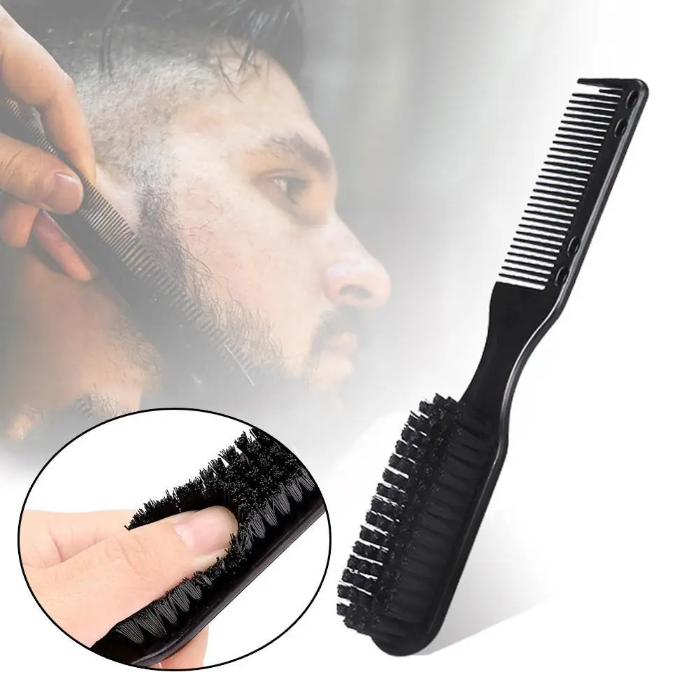 Professional Double-sided Comb Brush Small Beard Styling Brush Shave Beard Brush Barber Vintage Carving Cleaning Accessories