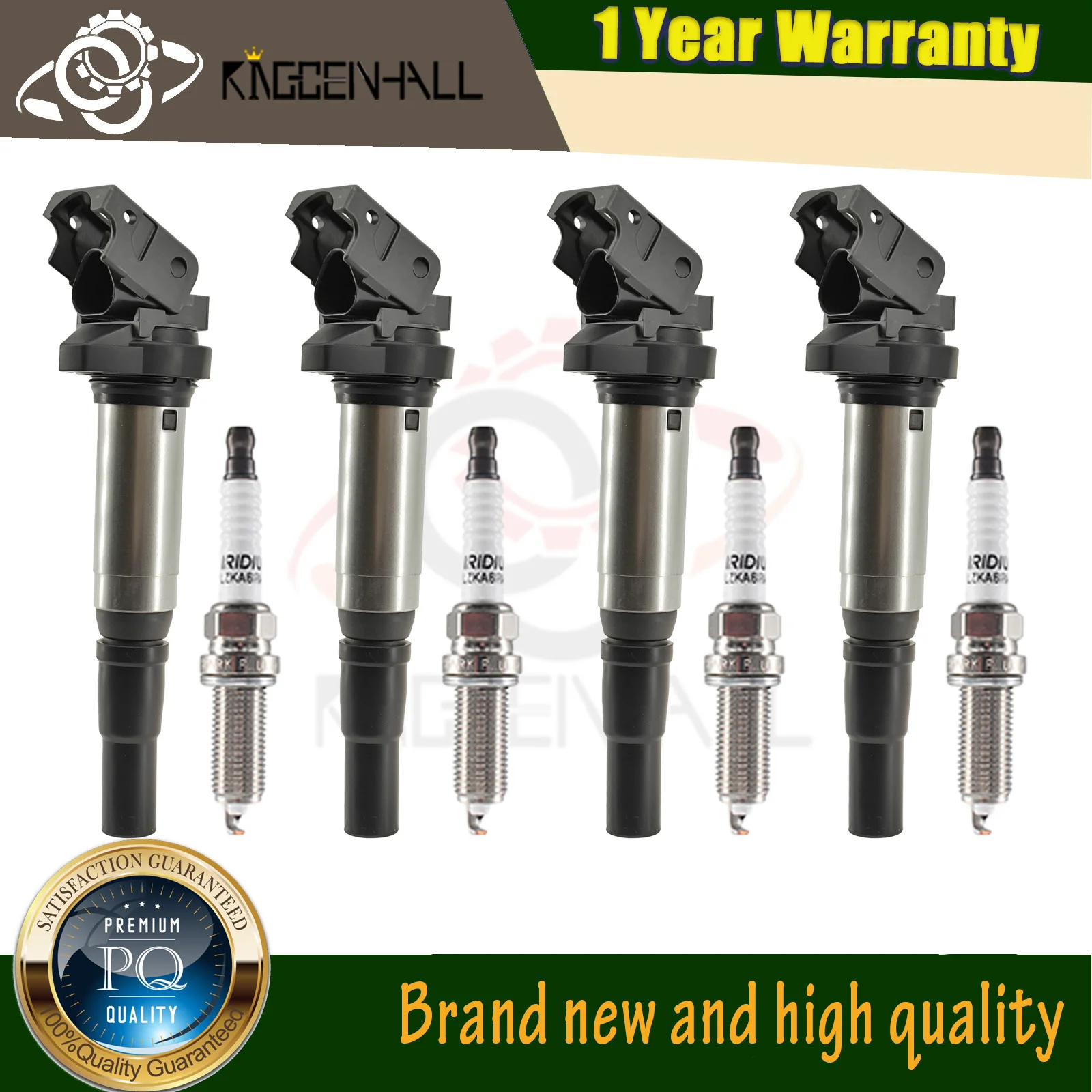 

Car 4Pcs Ignition Coil & Iraurita Spark Plug 12137551049 Compatible With Mini Cooper Countryman Cooper Paceman 1.6L 12137550012