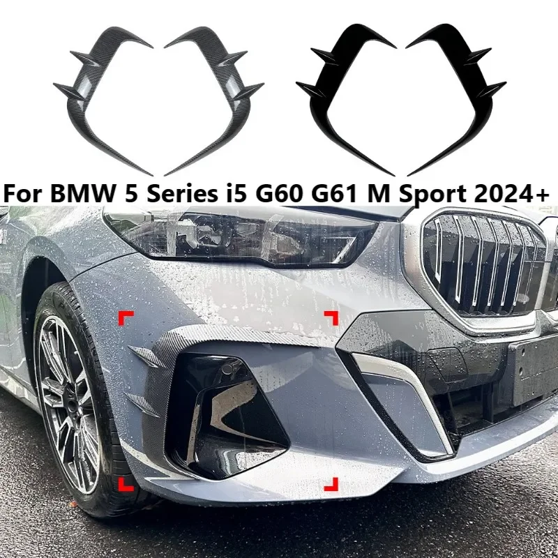 

Автомобильный передний бампер, крышка ветрового ножа для BMW 5 серии i5 G60 G61 M Sport 2024 + противотуманная фара, накладка лезвия, сплиттер, комплекты кузова, аксессуары