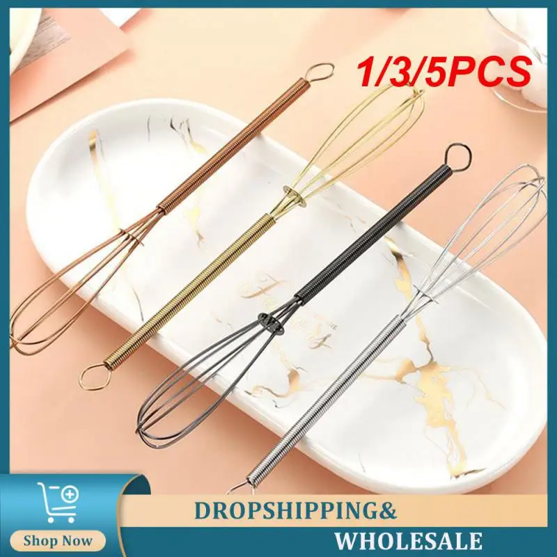 1/3/5PCS Mini Egg Beater Spring Handle Household Egg Beater 17g Household Products Whisk Easy To Operate Cream Whipper