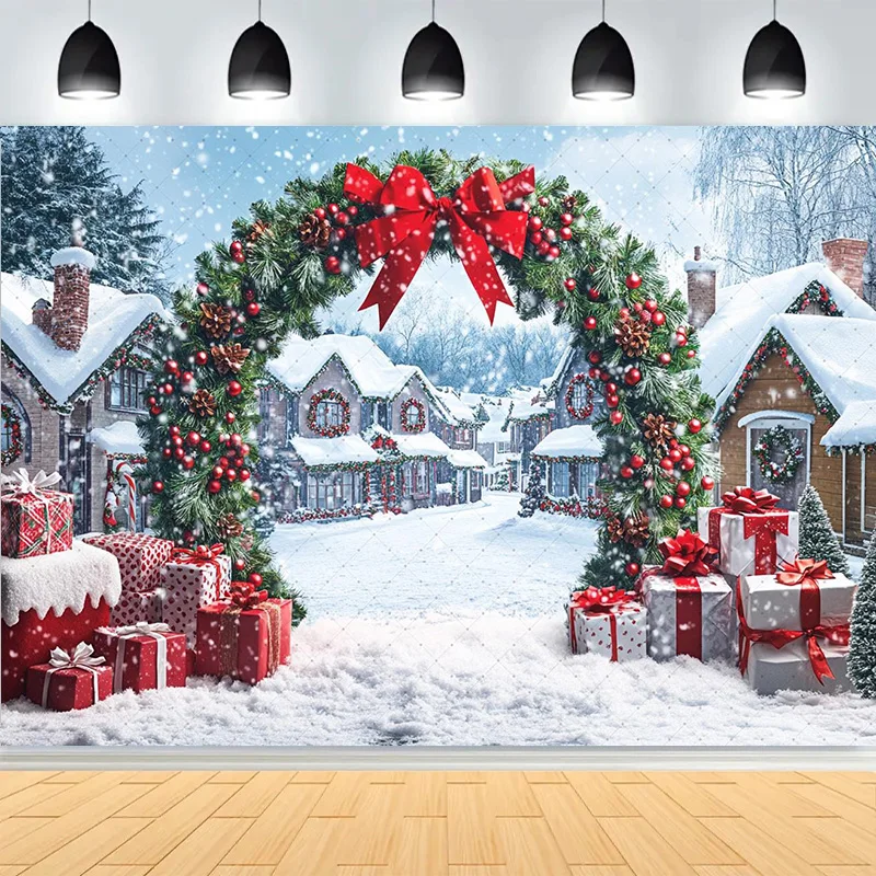 Winter Merry Christmas Festive Windows Photography Background Snowflakes Birthday Party New Year Photo Studio Backdrops PL-03