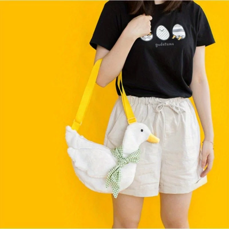 1 Pc Cute Simulation Duck Shoulder Bag Crossbody Plush Big Goose Backpack Purses and Handbags Crossbody Bags for Women