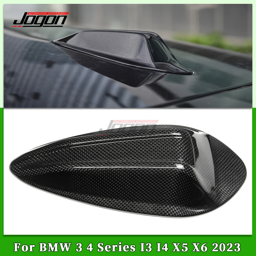 Carbon Fiber For BMW X5 X6 i3 i4 2023 2024 2025 Exterior Car Roof Antenna Stickers Shark Fin Aerials Cover Trim Accessories