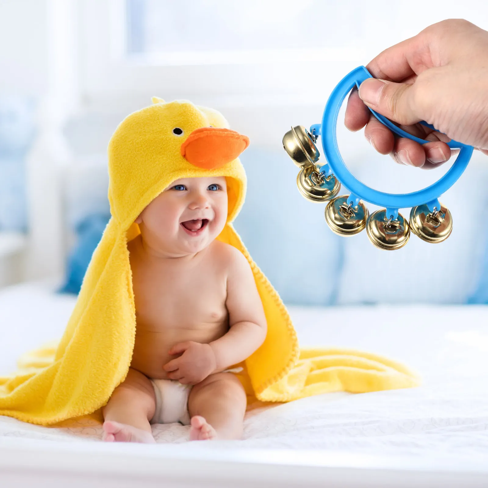 

Набор из 6 детских ручных тамбуринов-колокольчиков для вечеринок, музыкальные инструменты, детская перкуссия для веселых звуковых тренировок