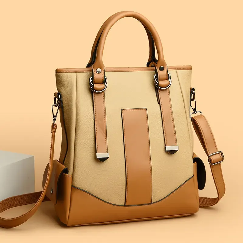 Leather Large Capacity All-match Handbag 2025 New Casual Tote Bag Fashion Satchels Single Shoulder Women Bags Crossbody Package