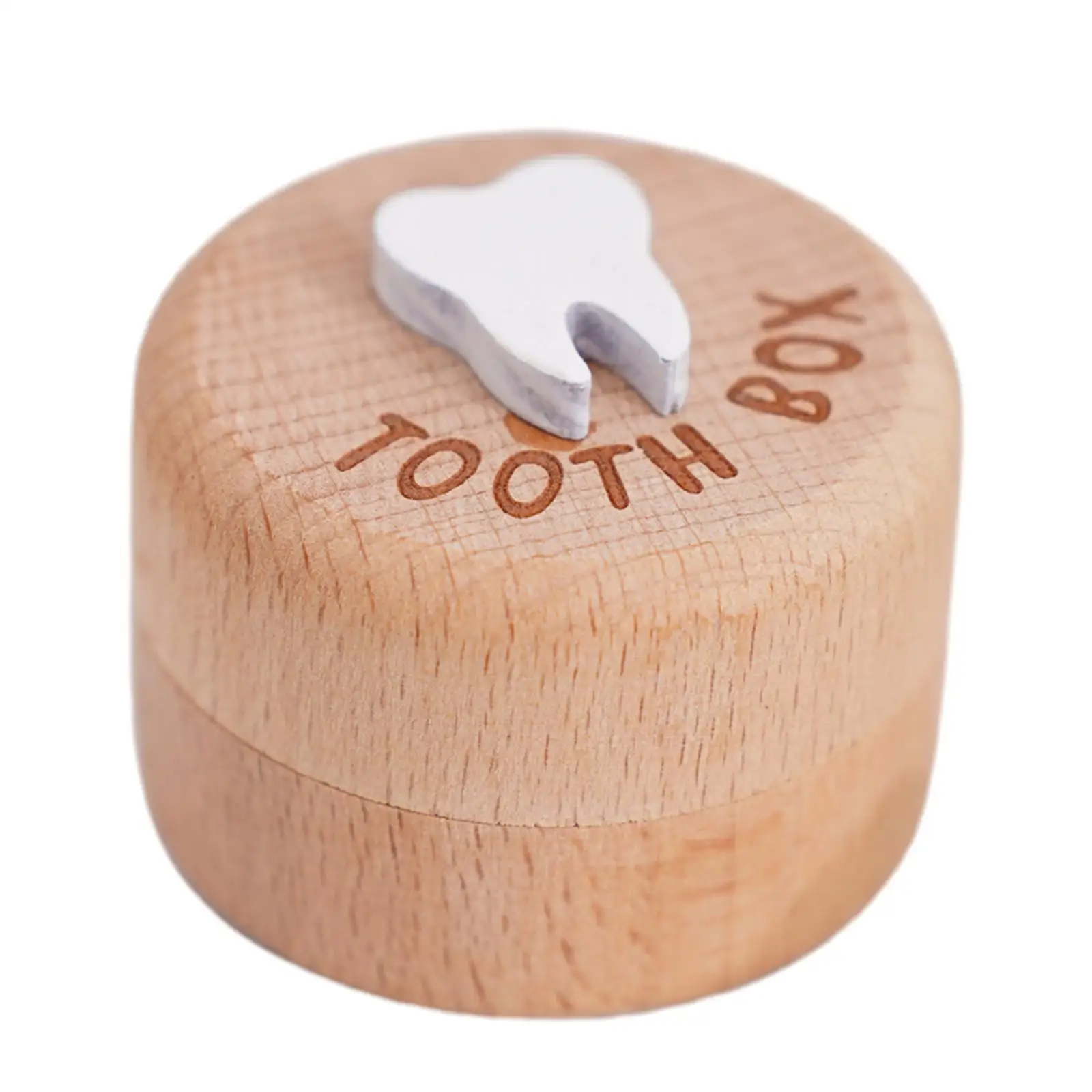 Baby Tooth Box Wooden Birthday Gift Kids for Boy Girls Deciduous Teeth Box