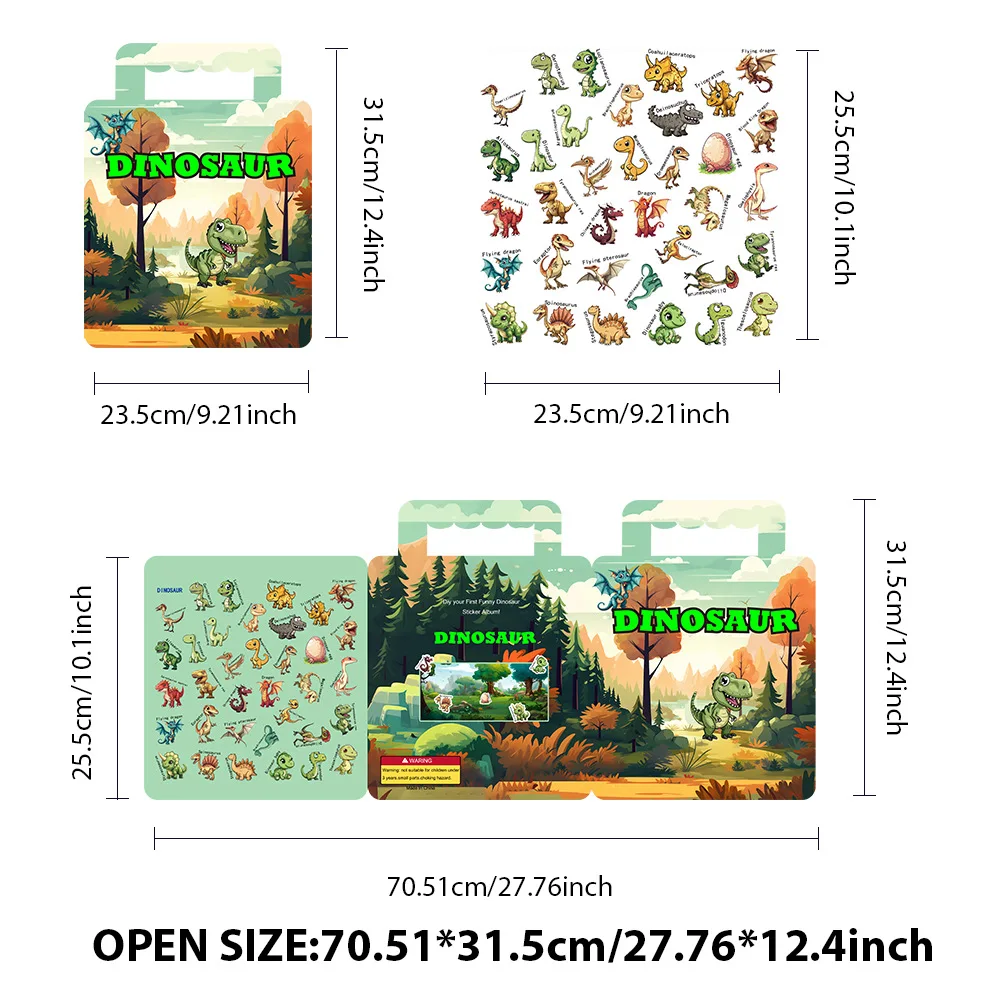 Dinosaur Sticker Activity Book: Fun Early Learning for Focus & Thinking Skills, Creative DIY Scene