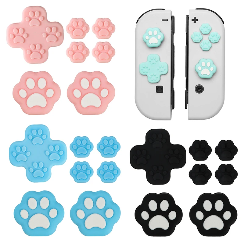 

Poke Ball Lightweight Pink Cat Paw Thumb Grips Cover Silicone Direction Key Set To NS PRO SN 30PRO Protect Set Gift