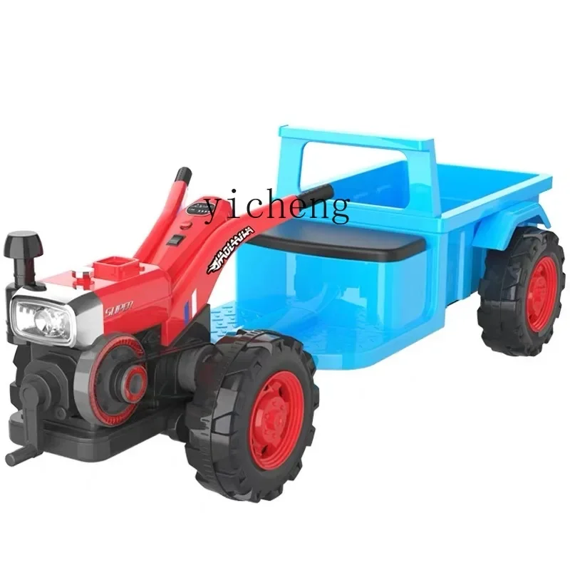 Walking Tractor Electric Toy Car Can Sit Four-Wheel Simulation Children Oversized With Bucket
