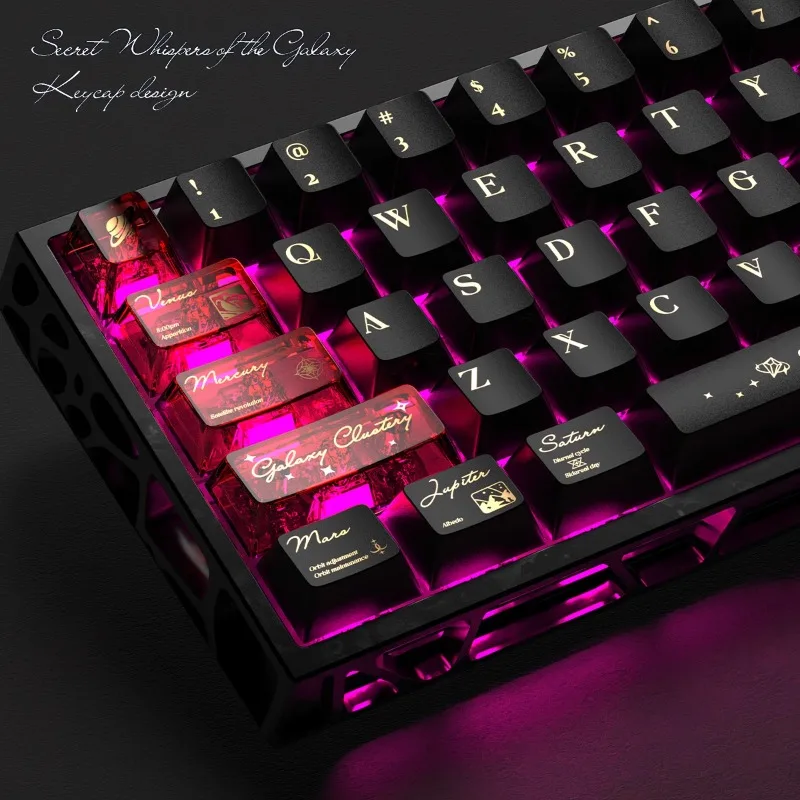 

NORIIY Solar System Keycaps Set Cherry Profile Keycap PBT+PC Red Glossy Translucent Key Caps Mechanical Keyboard Accessories