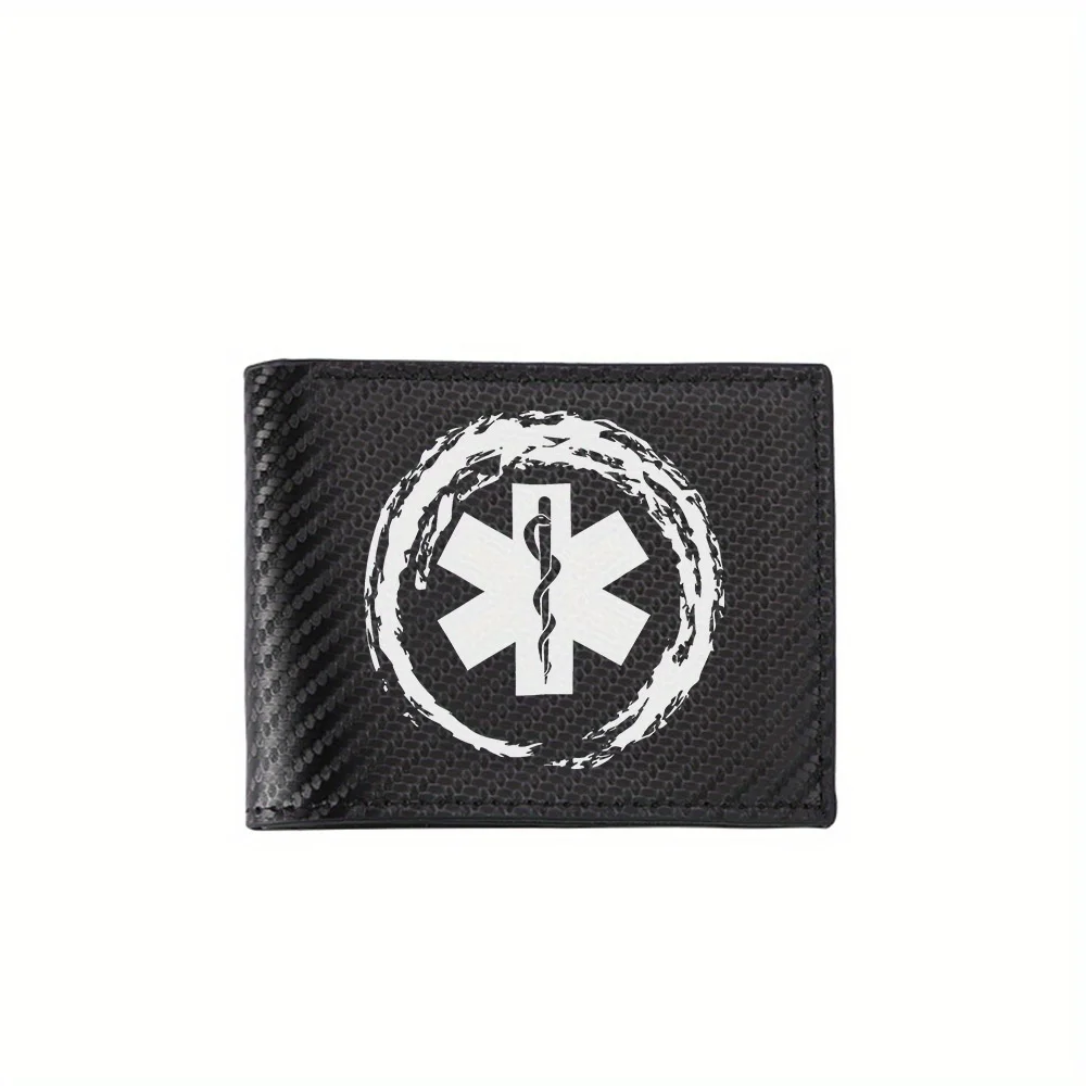 Medical Star Symbol and Snake Circle Men's Wallets Simple Business Modern Stylish Printing Design Gifts For Father Boyfriend Chr