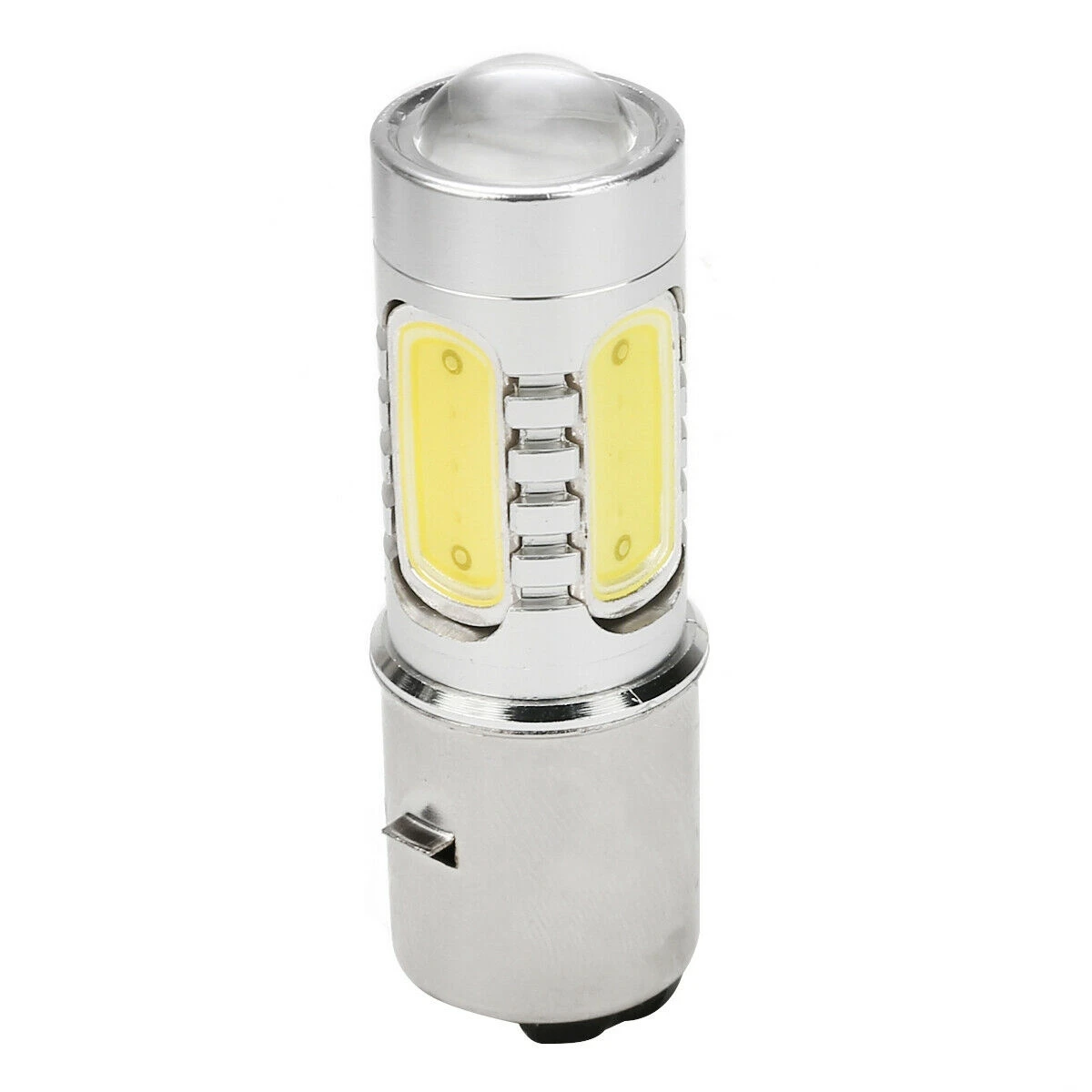 Faro delantero para motocicleta, bombilla LED blanca, 12V, H6, BA20D, 4 COB, adecuado para ciclomotor ATV