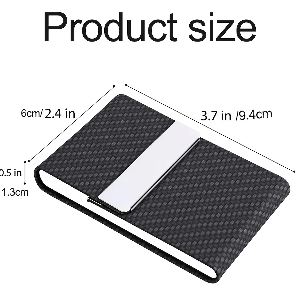 Slim PU Leather Business Card Holder with Magnetic Closure Metal Pocket Card Case Suitable for Travel & Everyday Carry