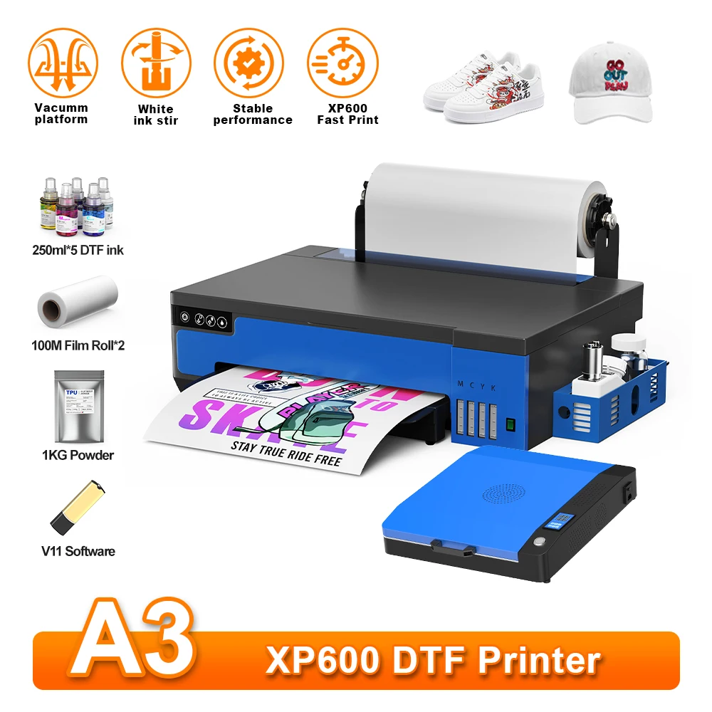 DTF Printer A3 XP600 Direct Transfer Film Impresora DTF A3 T-shirt Printer Machine with Roll Film Feeder DTF Transfer Printer A3