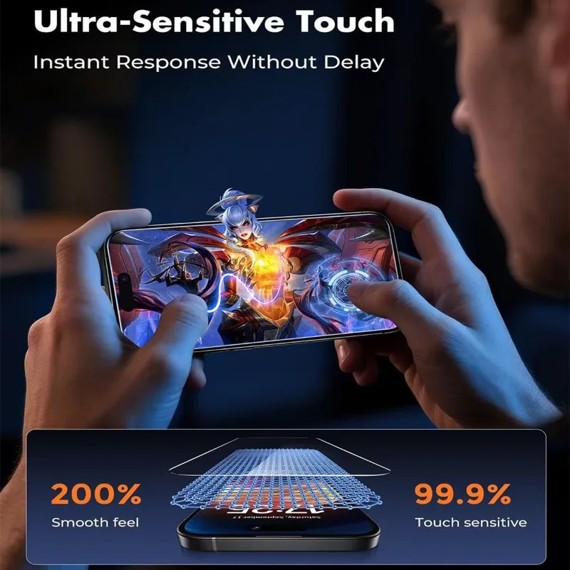 3 عبوات من الزجاج المقسى الشفاف عالي الدقة لهاتف آيفون 17 16 15 14 Pro Max 13 12 11 Pro واقي شاشة صغير لهاتف آيفون XR XS زجاج هوائي #3