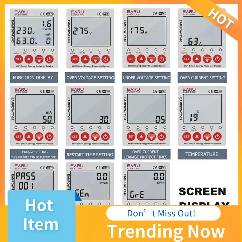 

CMHI-2P 63A TUYA APP Wi-Fi Smart Circuit Защита от утечки на землю при пониженном напряжении Реле Устройство Выключатель Выключатель Прочный Легко в использовании