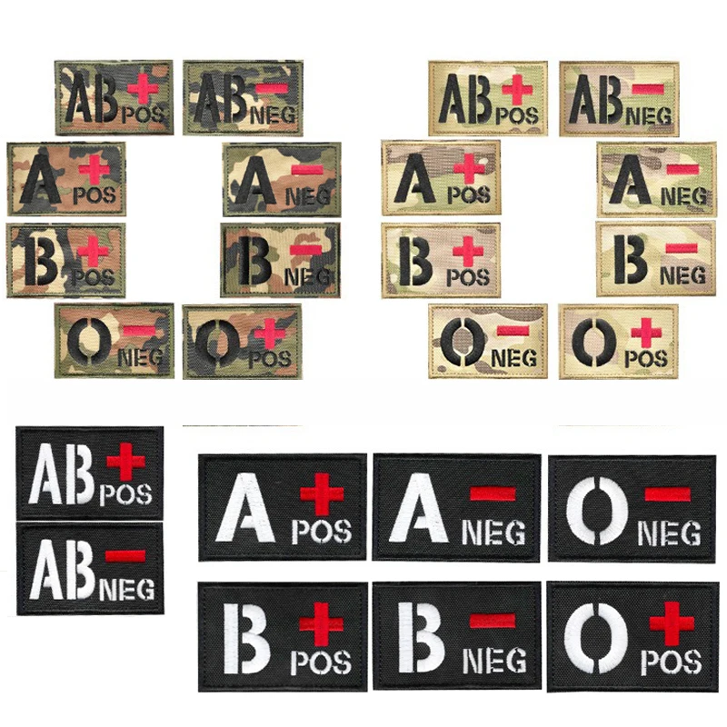 

AB+camouflage blood type embroidery hook and loop patches stripe patch Diy outdoor bag tactical armband morale badge patch