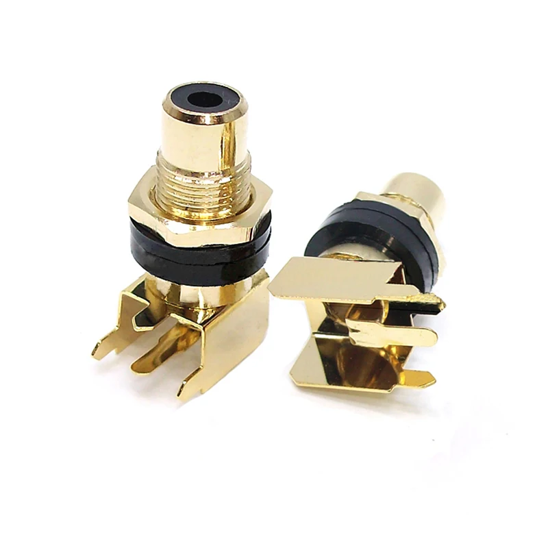 

2PCS Pure copper gold-plated AV audio amplifier speaker circuit board wiring board extension RCA socket terminal lotus socket