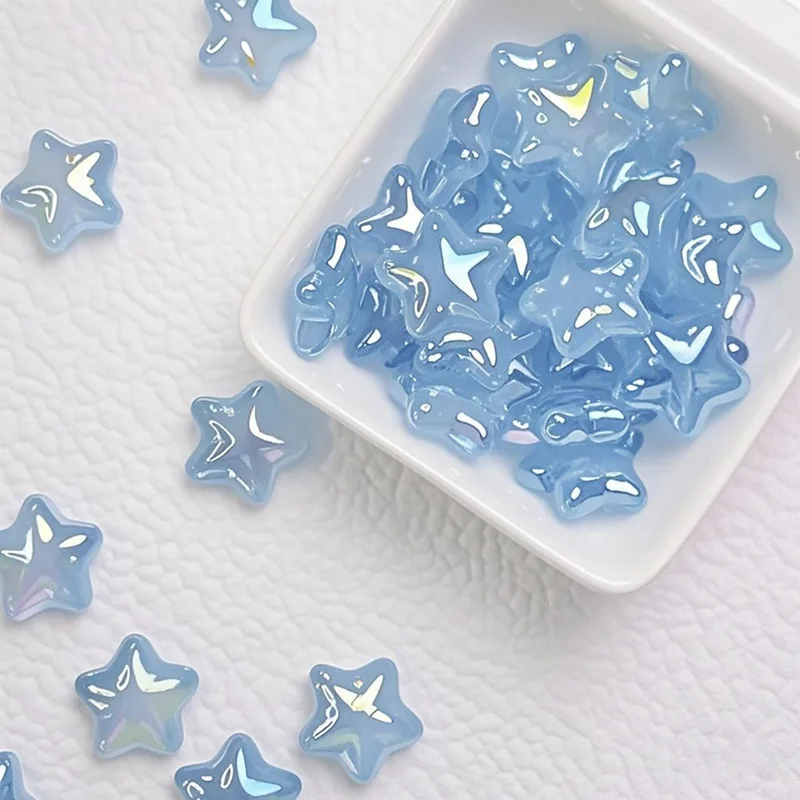 TX57 10pcs 21mm Plating Color Star Beads Pentagram Acrylic Bead Handmade Jewelry  DIY Bracelet Necklace Accessorie Material