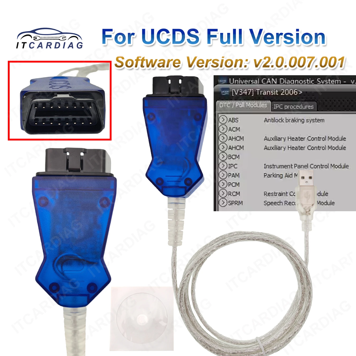 For UCDS Pro Full Version V2.0.007.001 Diagnose PCM BCMII GEM By CAN BUS Ucds Full Extended for Ford Diagnostic Line