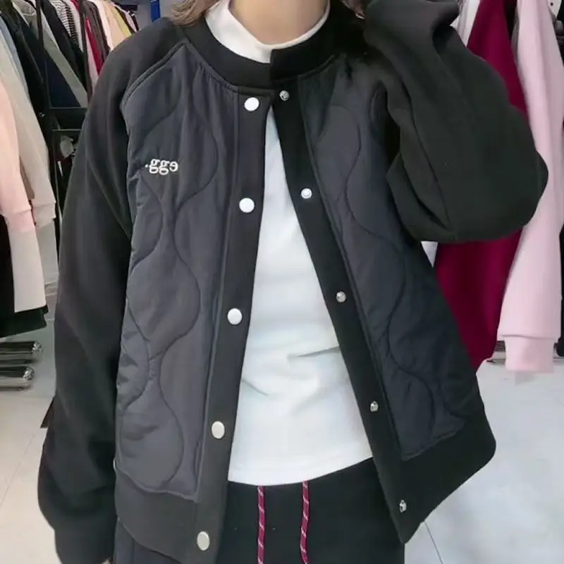

2025 New Spring and Autumn Fashion New Commuter Cotton Casual Plus Velvet Baseball Uniform Jacket
