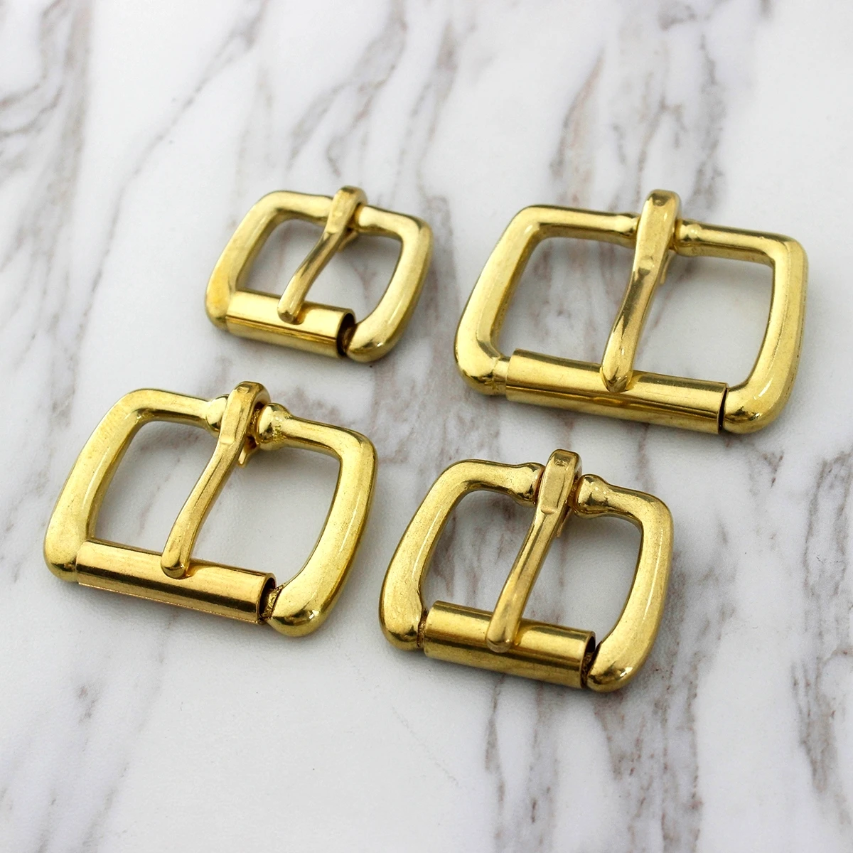 1x Solid Brass Metal Heel Bar Buckle End Bar Roller Buckle Rectangle Single Pin for Leather Craft Bag Belt Strap Webbing