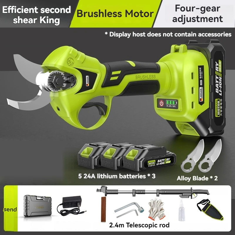 

Cordless Electric Pruner Shear Efficient Fruit Tree Bonsai Brushless Pruning Tree Branches Cutter Garden Power Tool