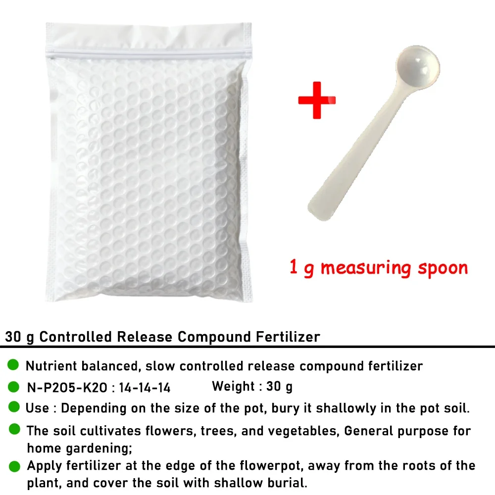 Controlled Release Compound Fertilizer NPK Nutrient Balanced Nitrogen-Phosphate-Potassium For Garden Flower Plant 30g