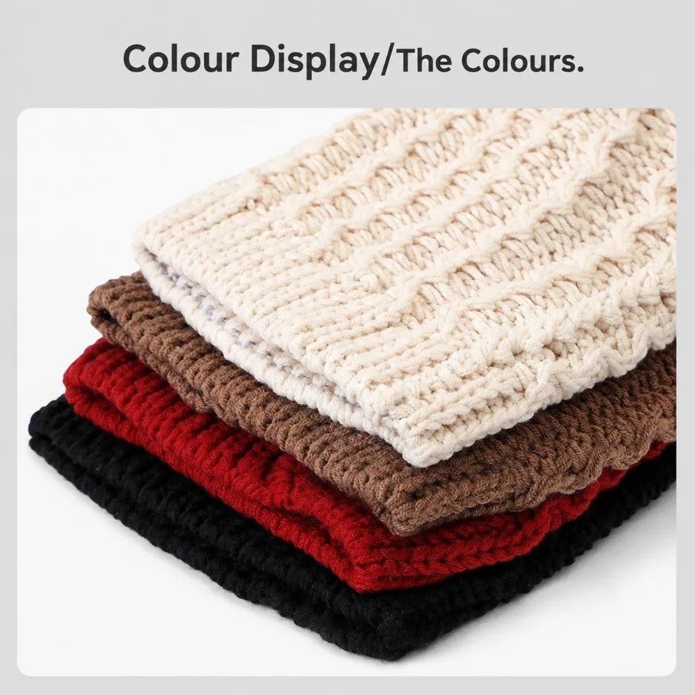 Colorful Knitted Dreadlock Beanie Faux Braid Color Bead Decor Braided Wig Hat Stretchy Thick Yarn Faux Braid Hat Daily Outing