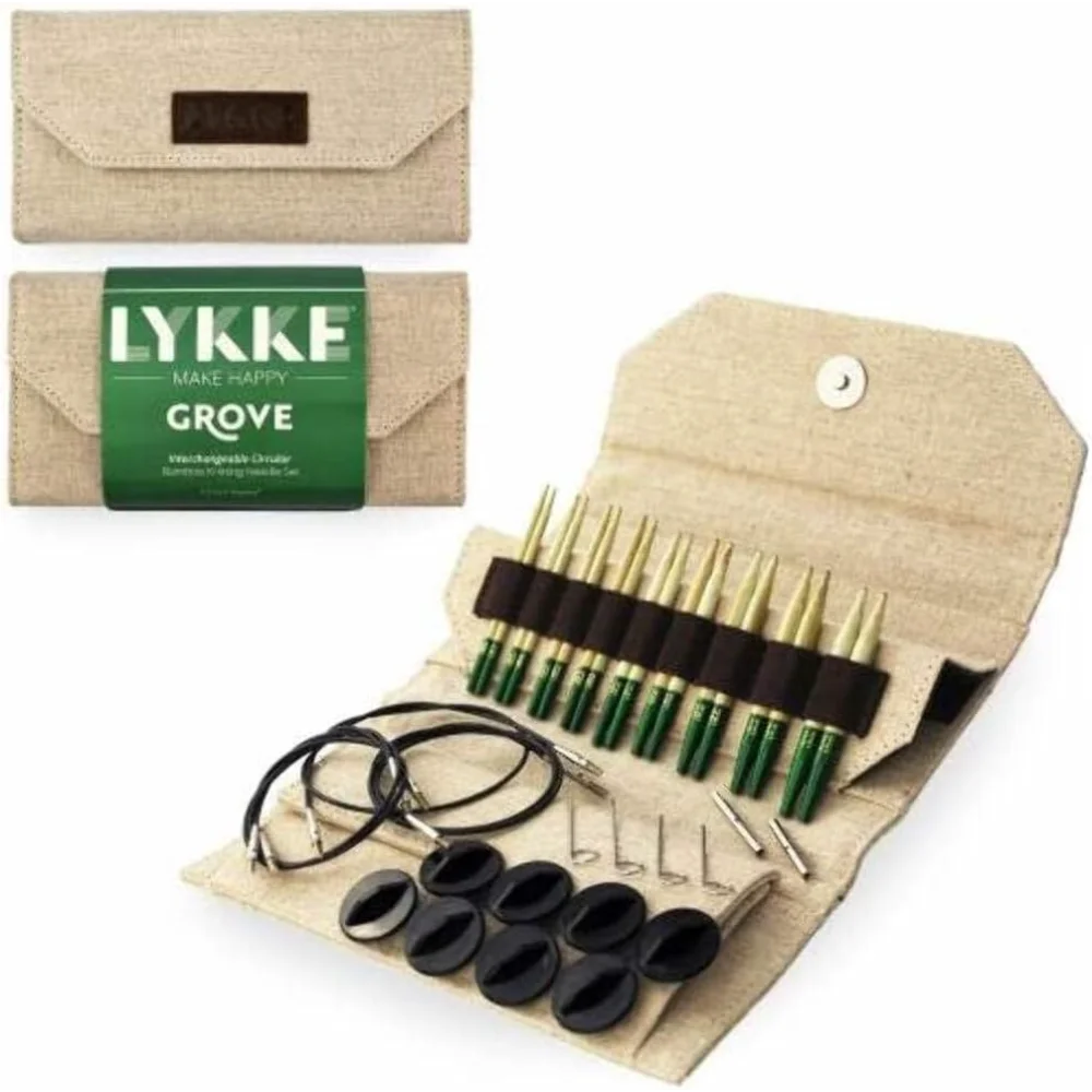 

Набор сменных круговых спиц 3,5 дюйма, бежевый джутовый футляр