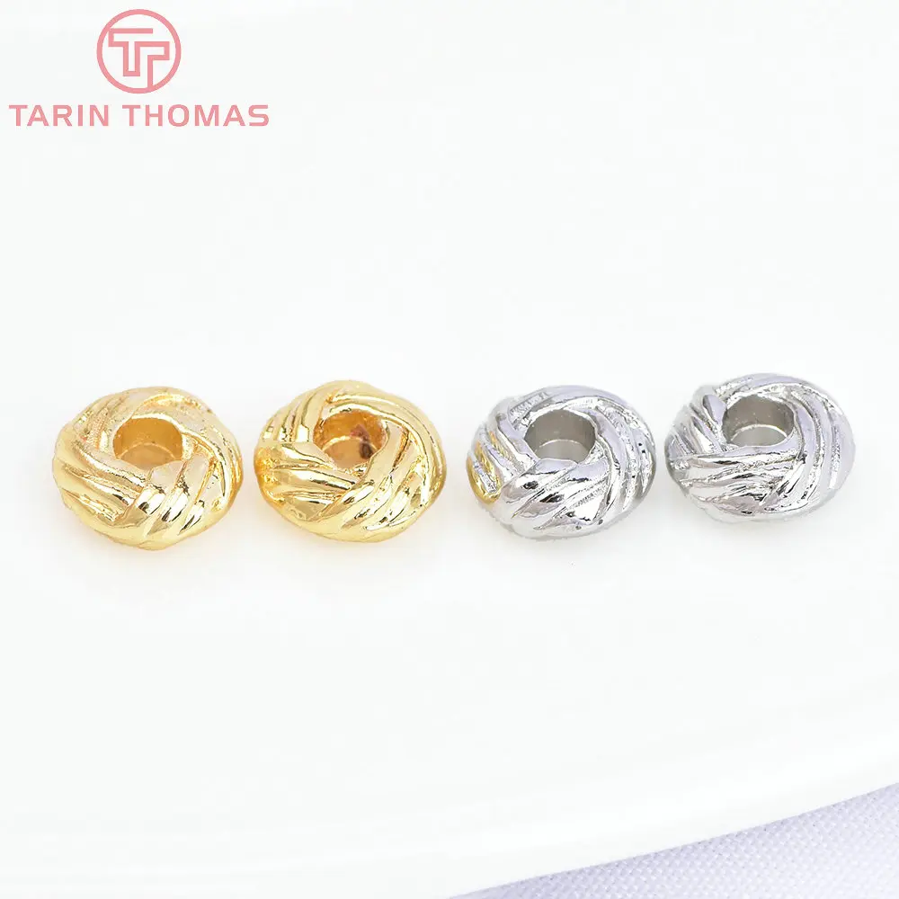 (6906) 20 قطعة 6x2.5 مللي متر 18 كيلو الذهب اللون النحاس الأناناس عقدة الحاجز الخرز جودة عالية Findings بها بنفسك النتائج مجوهرات اكسسوارات بالجملة