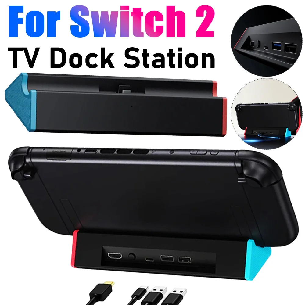 

For Switch 2 TV Dock Station Charging Stand with 4K HDMI-compatible Output/Type C Port/USB Port for Switch 2 Game accessories