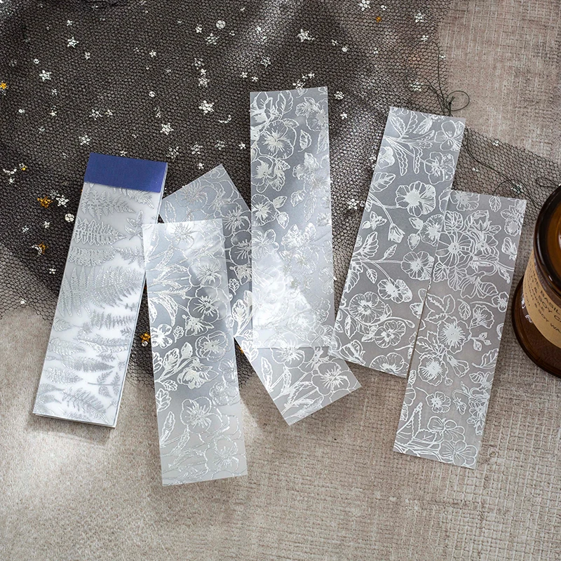 

25 pcs Hot silver translucent Decorative paper Diy Diary Album hand made junk journal supplies junk journal supplies paper