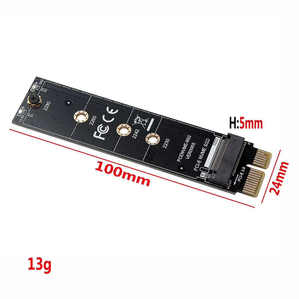 NVME M.2 To PCI E3.0 1X High Speed Extension Adapter Card M Key NGFF Converter Card Module Converter Card