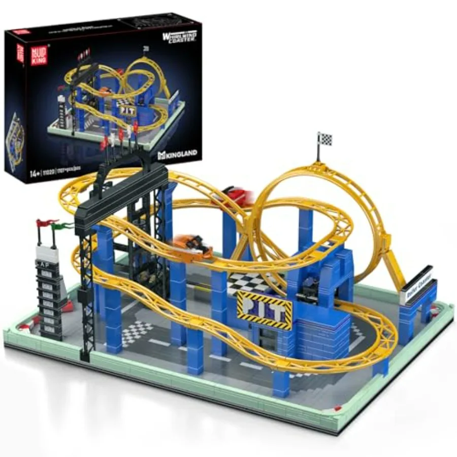 Mould King Roller Coaster Building Set Large Amusement Park Coaster Model Kit with Motors Whirlwind Coaster Creative Gift for A