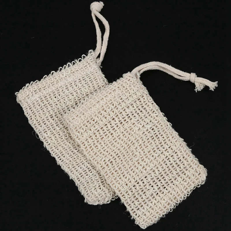 20 Pack Natural Sisal Soap Bag Exfoliating Soap Saver Pouch Holder