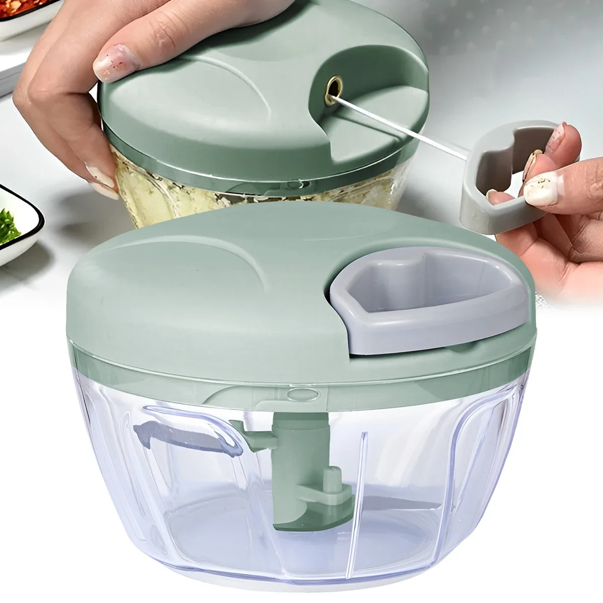 

Home Kitchen Manual Multifunctional Food Vegetable Cutter Handheld Meat Grinder Ginger Grinder Garlic 500ml/900ml Mud Splasher