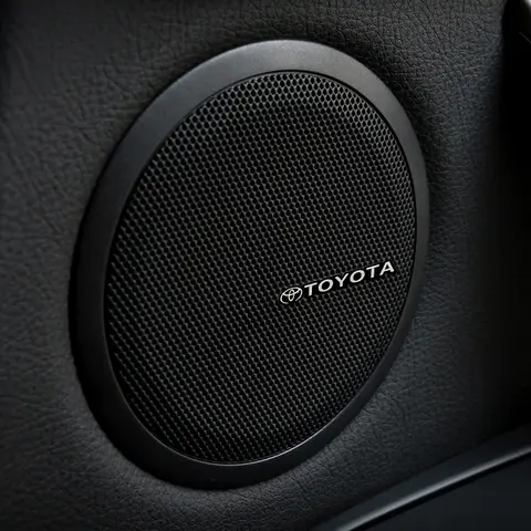 4PC 3D Aluminum Car Sticker Car Audio Speaker Emblem Stickers For Toyota Corolla Yaris Rav4 Avensis Auris C-hr Prius Accessories 10 best sales car accessories toyota - №8