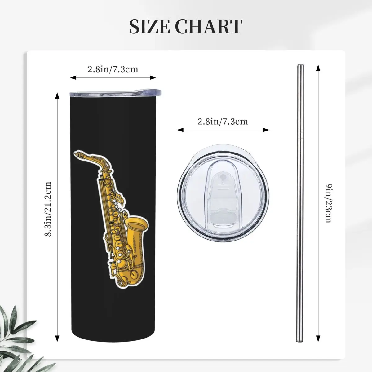 Saxophone Player Stainless Steel Tumbler Vacuum Insulated Mugs Thermal Cold Cups Straws With Lid 20oz