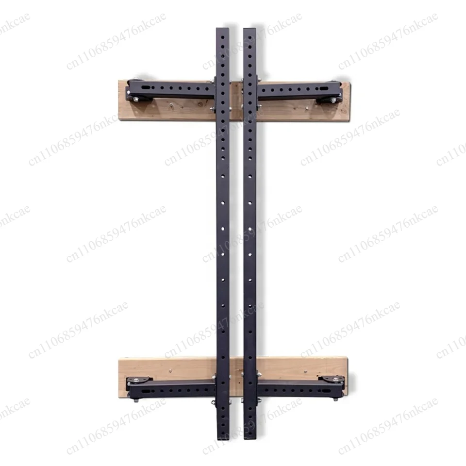 Home Fitness Wall Mount Squat Rack Foldable Barbell Power Training Stand
