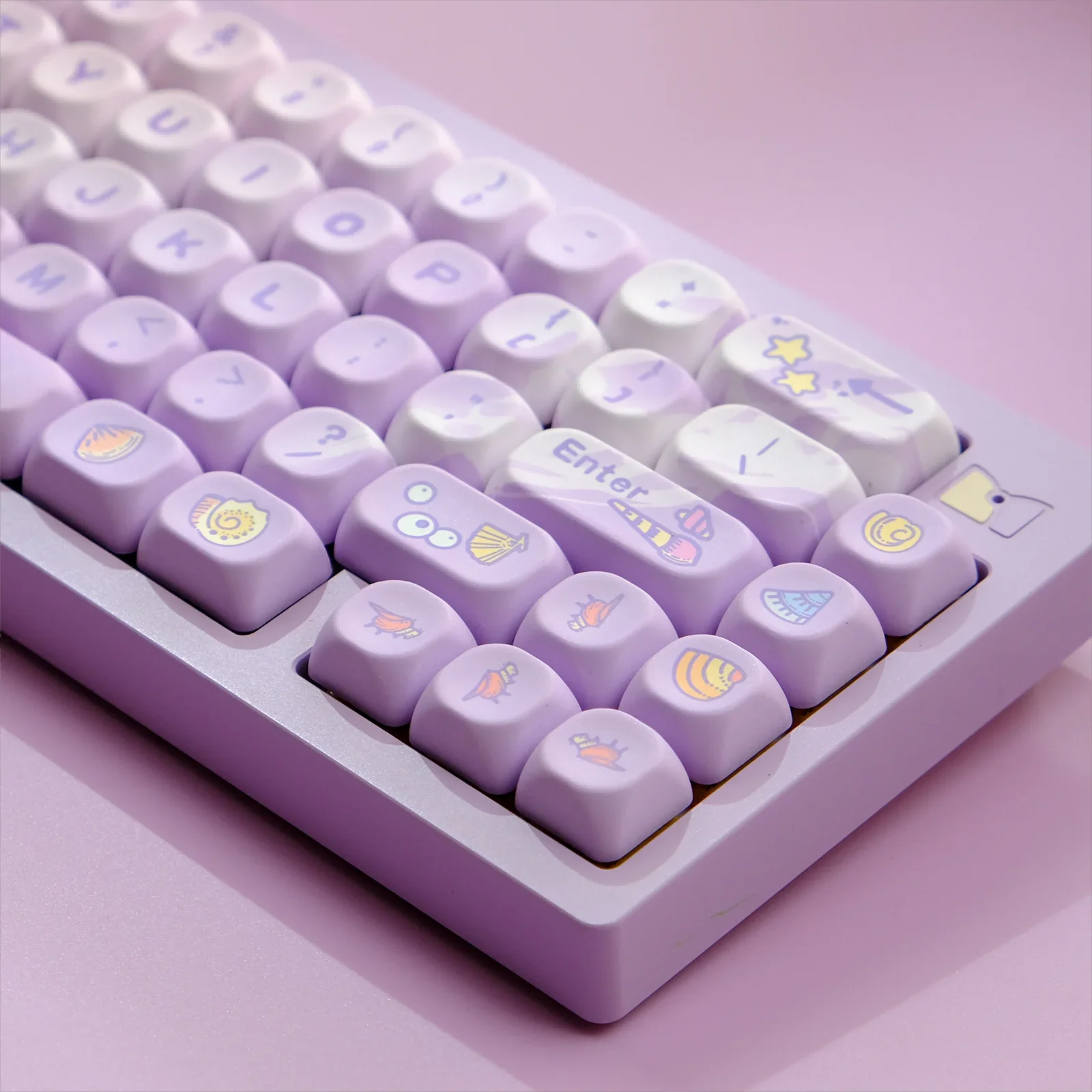 

Purple Shell Keycaps QX3 Profile Square Sublimation Keycap for Mechanical Keyboard Keyboards Accessories Gift for Girl