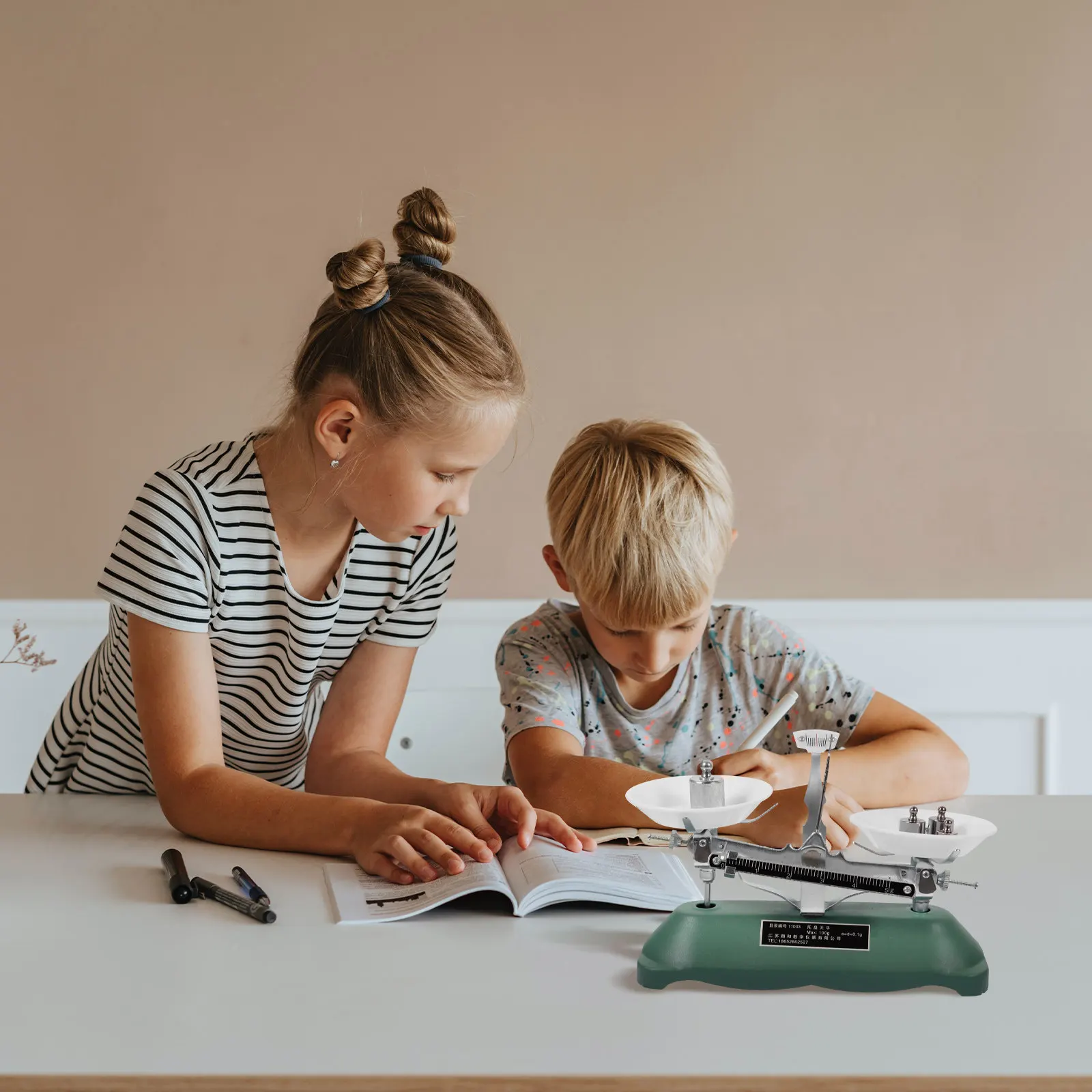 

1Set Tray Balance Stable Material Physics Test Scale School Experiment Instrument Educational Laboratory Physical Balance