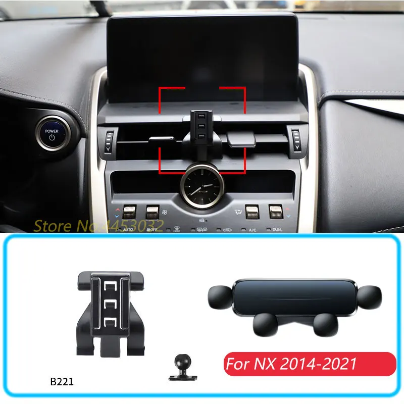 Car Phone Holder For Lexus NX 200t 200 2014-2021 Gravity Stand Mount Support Horizontal GPS Mobile Bracket Accessories With Base