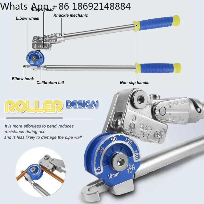 Heavy Duty Pipe Bender for 10mm 3/8 inch and 14mm Pipes 180 Degree Manual Bending Tool with Strong Iron Construction Labor