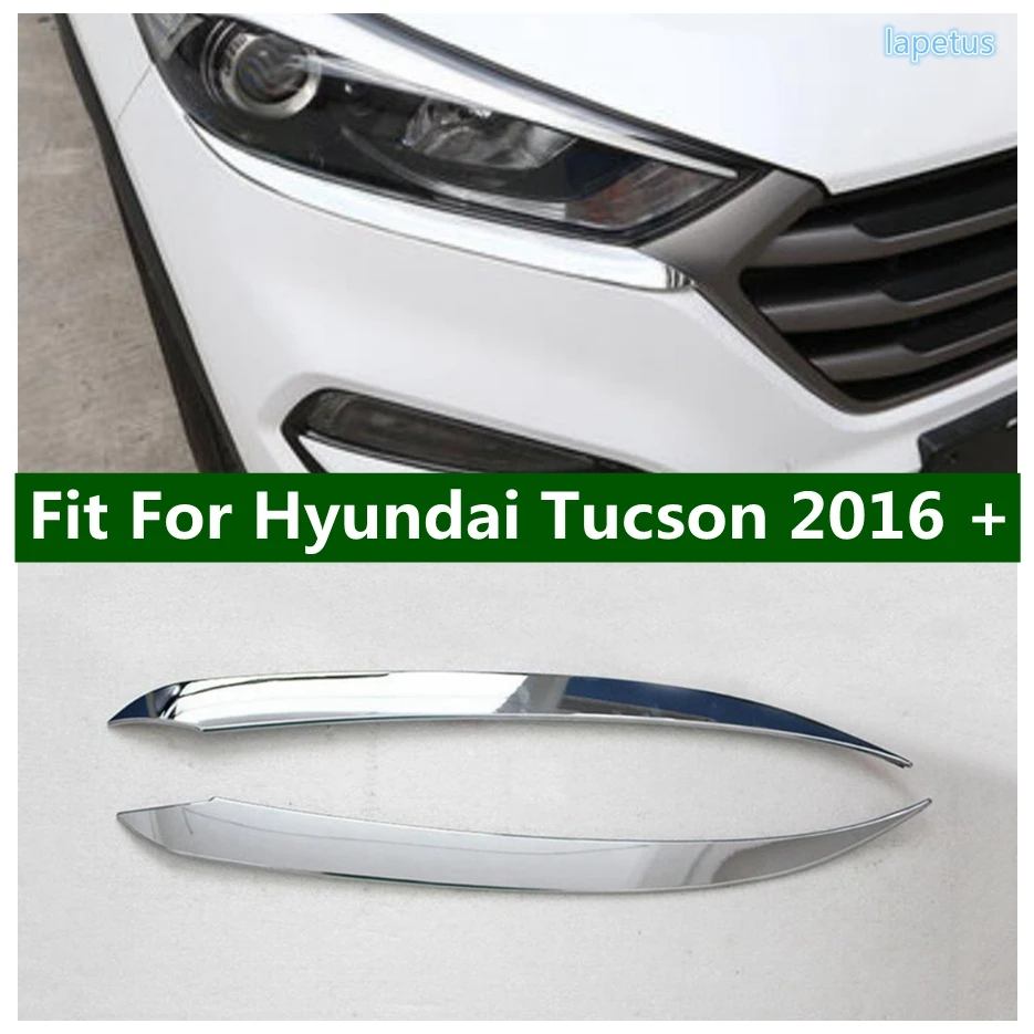 

ABS Chrome Style Front Head Light Lamp Decoration Stripes Cover Trim Fit For Hyundai Tucson 2016 - 2018 Car Accessories