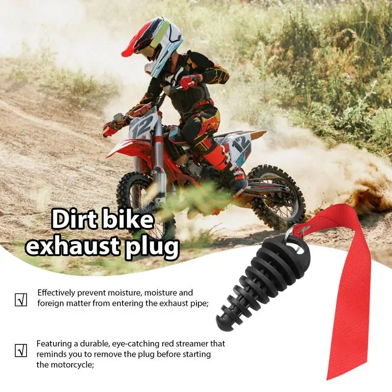 Motorcycle Exhaust Plug Wash Plug For Motorcycle Bike 2 Strokes Waterproof Wash Plug With Streamers For Motorcycle Dirt Bike 2